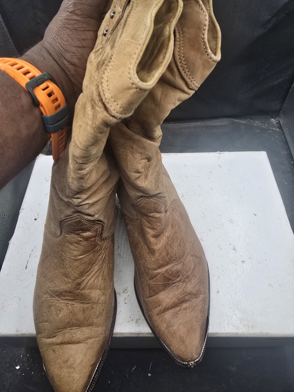 Zodiac Tan Leather Ankle Boots